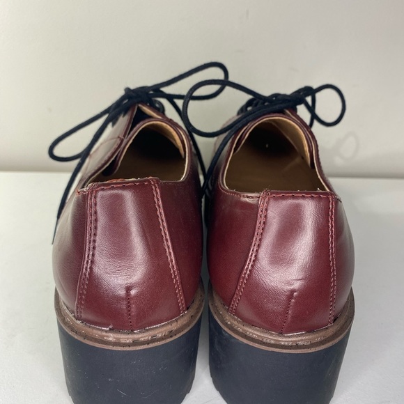 Madden Girl Written Burgundy Platform Oxford Shoes EUC Size 7.5 Goth Grunge - Picture 6 of 15